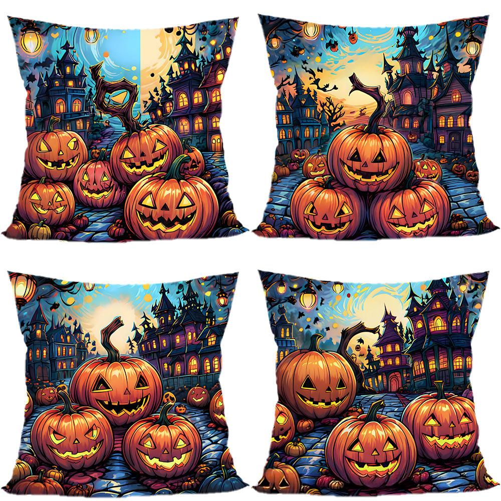 Halloween Pillowcase Pumpkin Skull Funny Ghost Cushion Cover Sofa Living Room Decoration Pillow