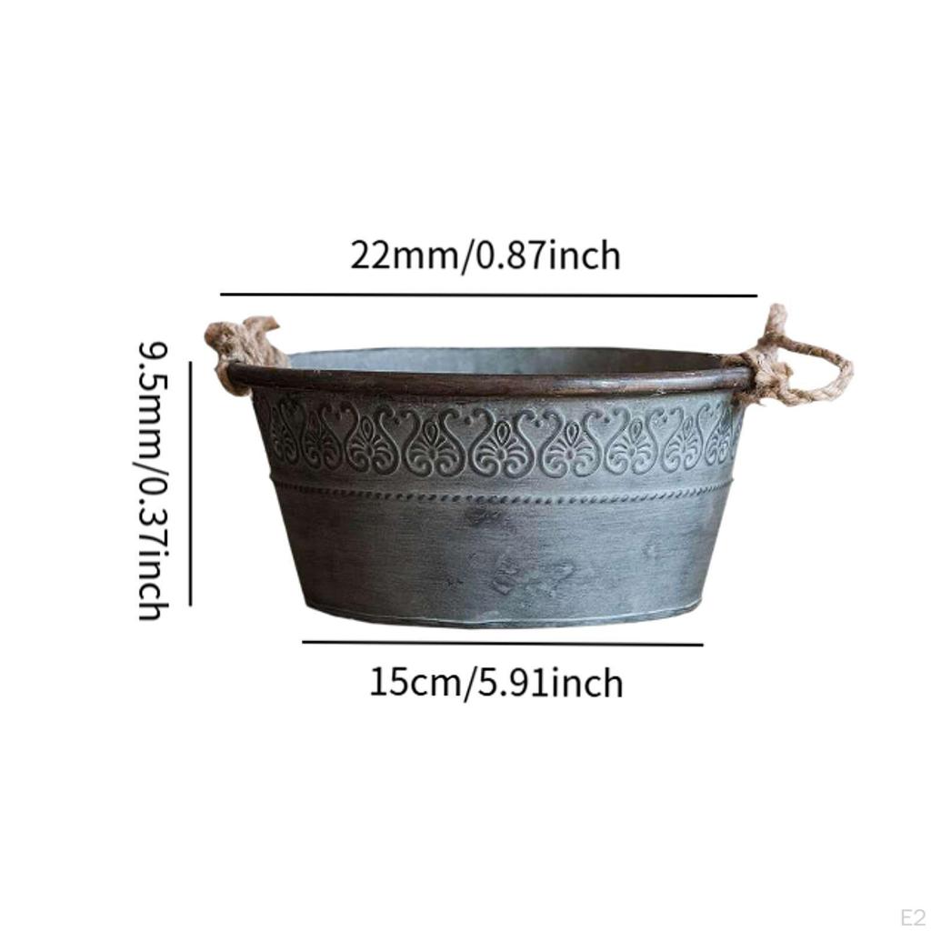 Decorative Tin Pails Metal Planter Garden Decoration Plant Pot Storage Bucket for Bedroom