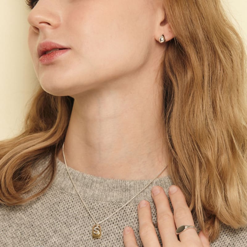 Murmur [925silver]Combi Lock Initial Necklace