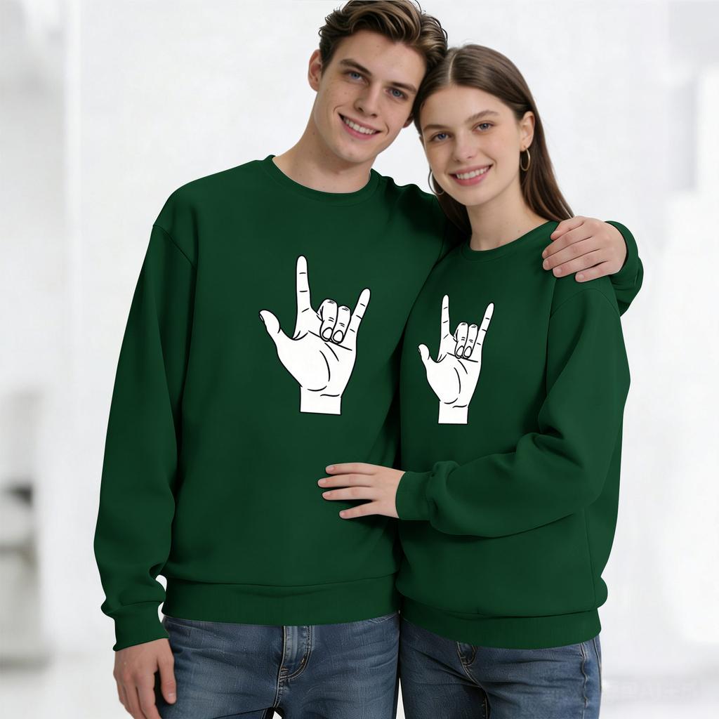 Męska bluzka z długim rękawem z okrągłym dekoltem, unisex, para, casualowa bluzka sportowa