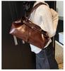 2025 Retro Oil Wax Leather Tote: Large Capacity Autumn/Winter Bag for Women - Single Shoulder or Handheld Commute Style