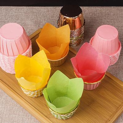 50Pcs Cupcake Wrapper Liners Muffin Tulip Case Cake Paper Baking Cup Decor