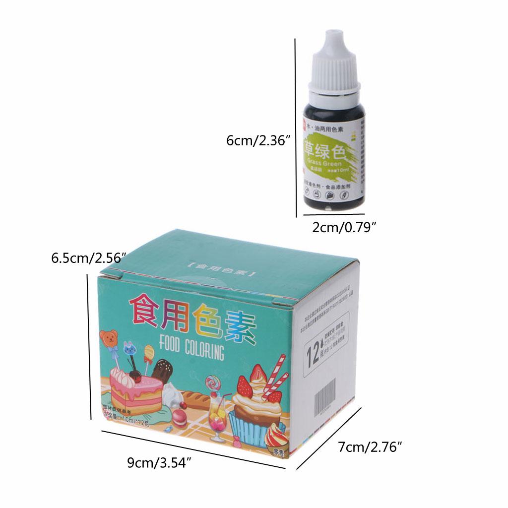 Colorants Alimentaires Décorations de Gâteau 12 Couleurs Vert Herbe Bleu Foncé Rouge Brique Colorant