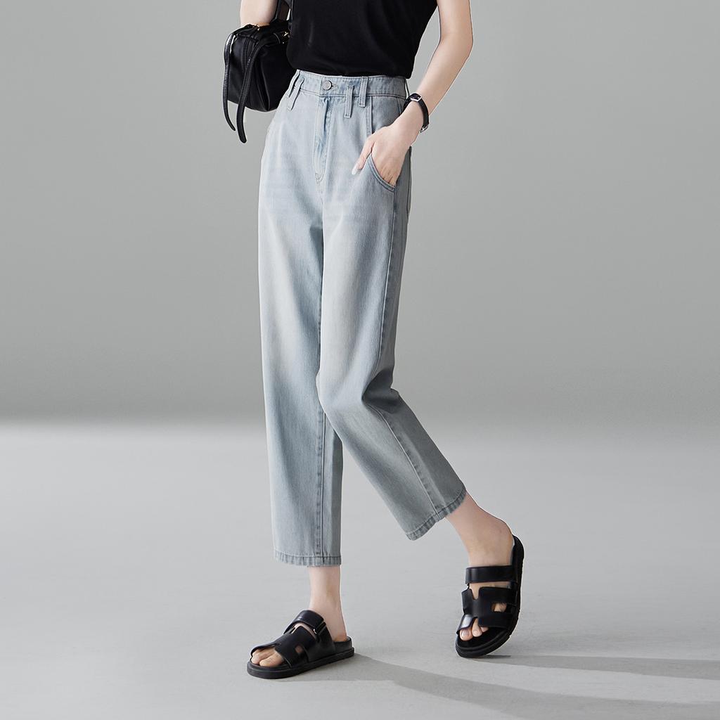 Summer thin high waisted jeans for women 2025 fashion, loose and versatile, slimming Harun pants