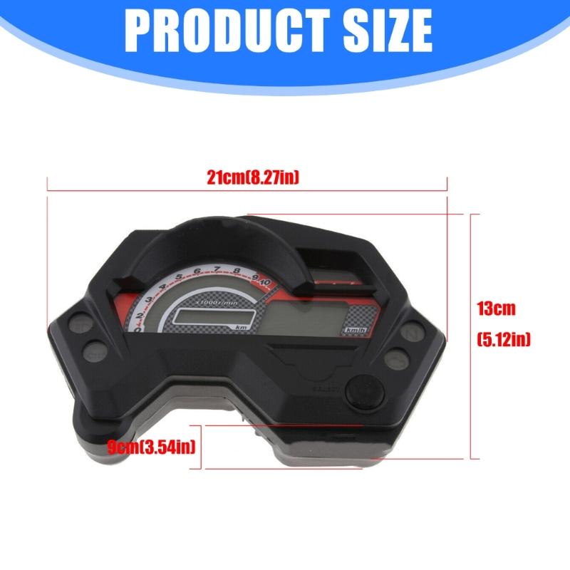 Universal Motorcycle Tachometer Multifunction LCD Display Odometer Fuel Level Monitor ABS Material Built For FZ16 Motorcycles
