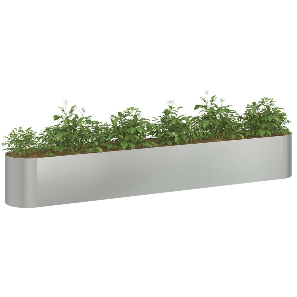 Raised Garden Bed for Outdoor Use Galvanized Steel 280 X 40 X 40 Cm