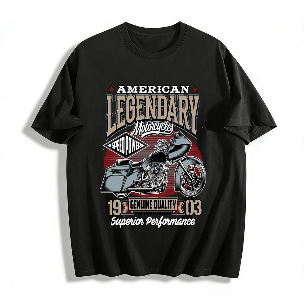 American Legendary Motorcycles 1903 Retro Graphic Biker Tee Pure cotton T-shirt XXS