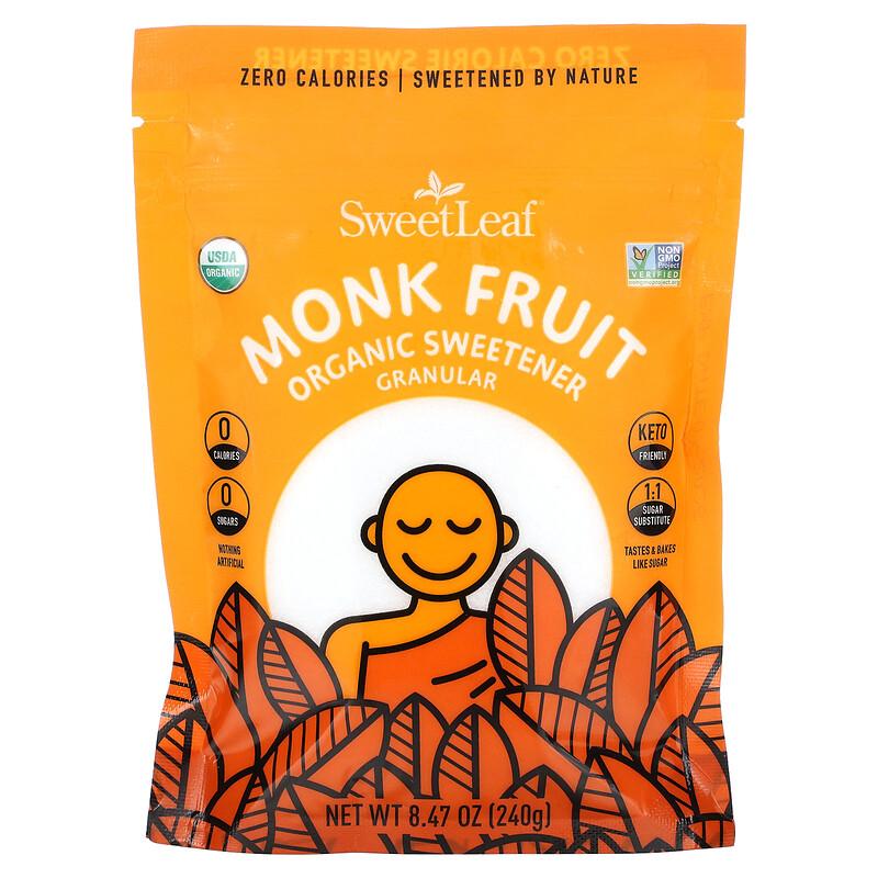 Rworld Wellness Monk Fruit Organic Sweetener, Granular, 8.47 Oz (240 G)