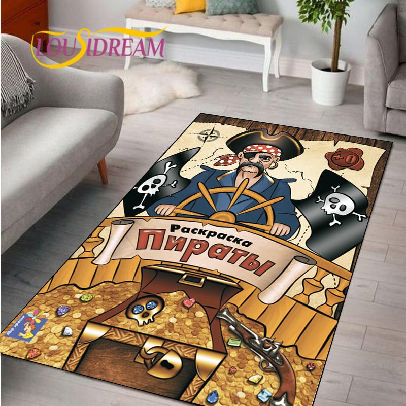 Captain Morgan Musterteppich für Schlafzimmer Wohnzimmer Teppich für Küchenbodenmatten Heimdekor Kinder Rutschfeste Bodenmatte Teppich Alfombra