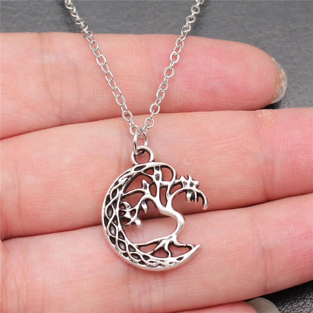 Tree of Life Floral Mandala Pendant Antique Bronze Metal Bridesmaid Choker Necklace Trendy Gift