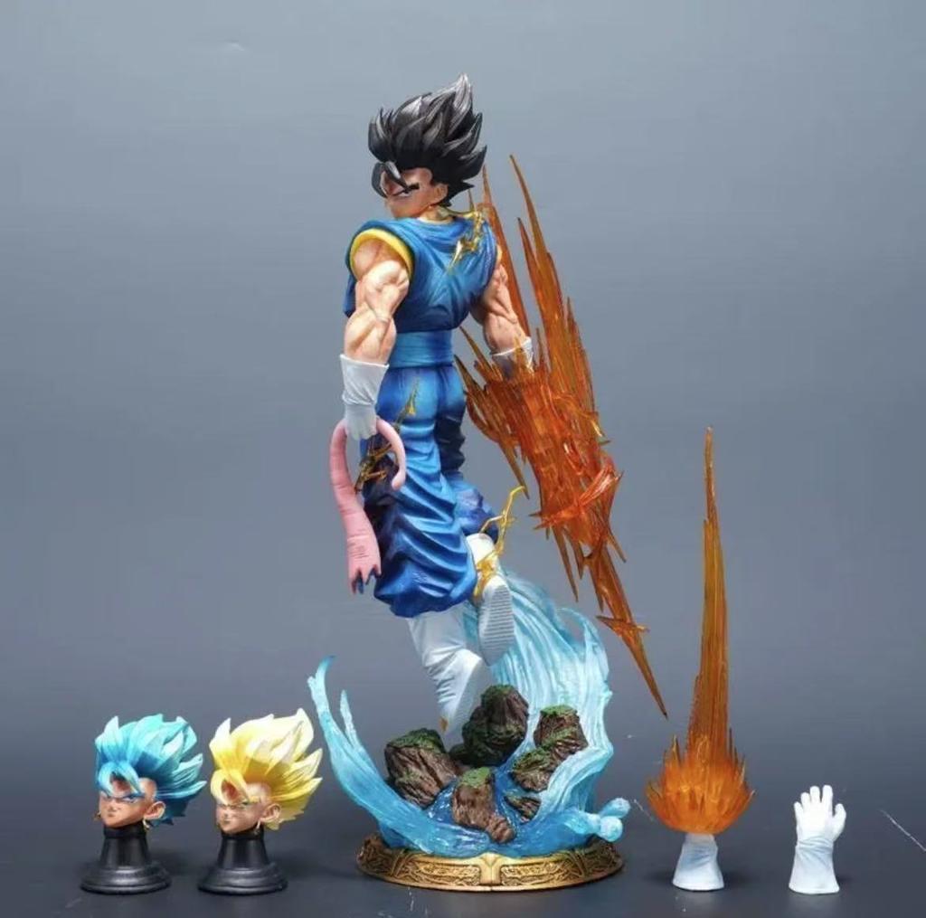 40cm/15.75inch Drogan Boll Z Vegetto Figure 3 Heads Replace Super Saiyan Action Figure Gk Statue Collection Model Toys Gifts