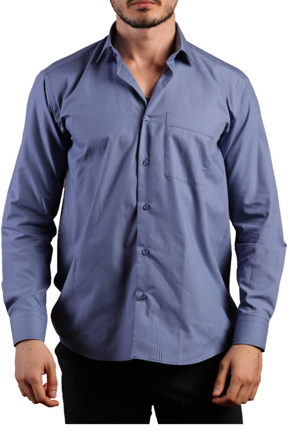 

Men s Plus Size Plus Size Shirt Indigo Plus Size Relaxed Cut Pocket Long Sleeve Regular Fit Men s Shirt - 150-15 2XL