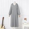 GMXIA Women's Fashion Autumn Winter Solid Color Print Long Sleeve Hooded Casual Dresses Hoodie Dresses