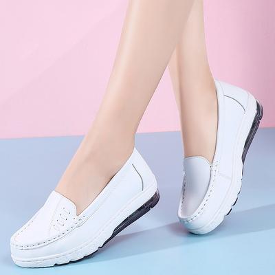 Herbst Plateau-Sneakers Keilabsatz mit lässigen Einzel-Schuhen Dicksohlige Echtleder Damen Schuhe Bequeme Lässige Swing-Schuhe