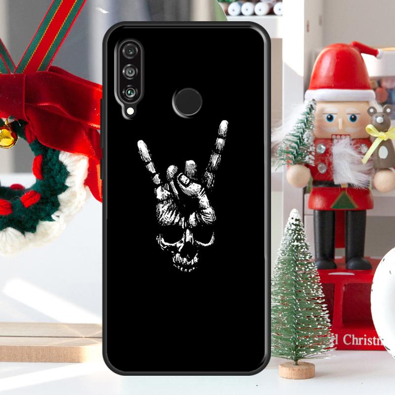 Rock and Roll Skull For Huawei Nova 7i 8i 11i 12i 12s Y73 Y70 Y90 Y60 Y72 Y61 Y91 9 10 SE P30 Pro P40 Lite Case