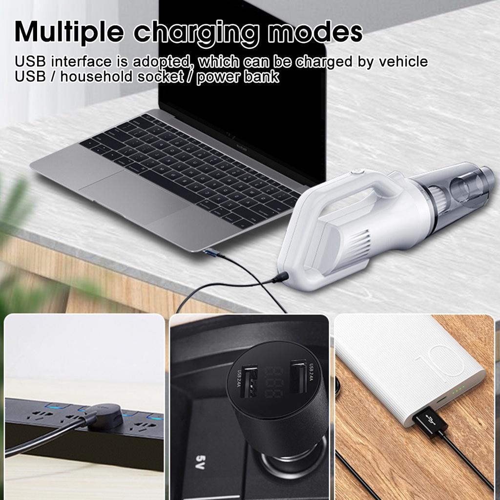 Wireless Car Vacuum Cleaner Cordless Handheld Chargeable Auto Vacuum for Home & Car & Pet Mini Vacuum Cleaner 12000Pa