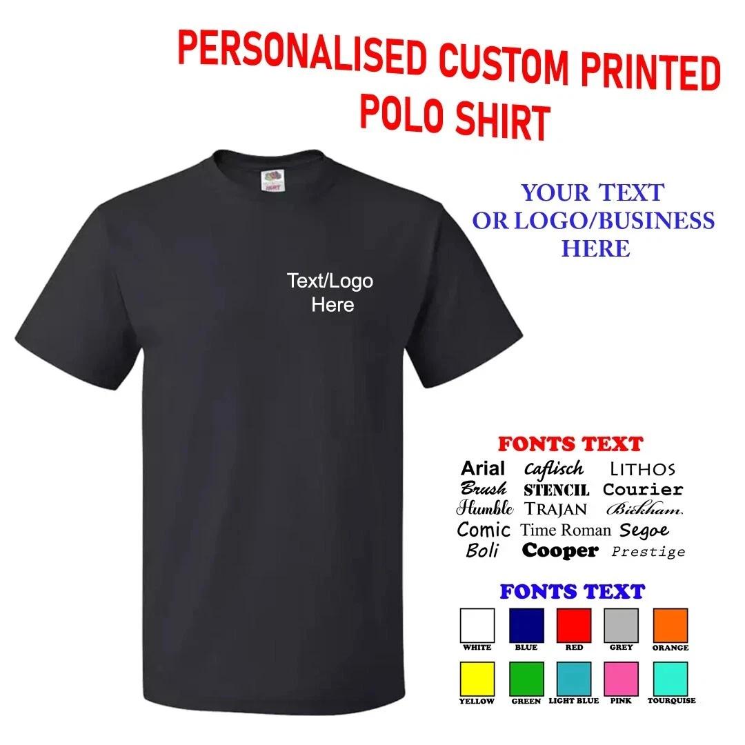 Personalised Custom Printed Crew Neck T shirt Work Wear Uniform Event Text Logo 2XL