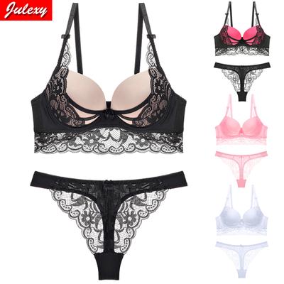 Sexy Push Up liemenėlės rinkinys nėriniuotas kelnaičių komplektas moteriškas liemenėlės trumpas rinkinys