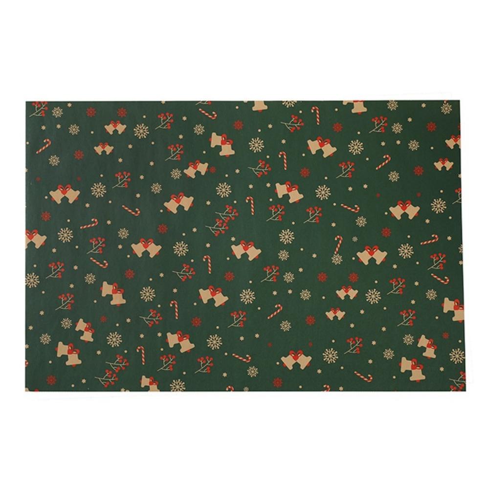 Santa Claus Wrapping Paper Wrinkle-Resistant Bell Pattern Paper Christmas Gift Wrapping Paper Eye-Catching For Home Decoration