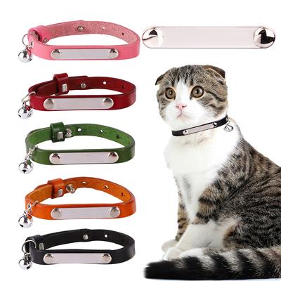Kişiselleştirilmiş Kedi Tasması Ayarlanabilir Deri Evcil Hayvan Kedi Tasmalari Kolye Zil Yavru Kedi Yavru Köpek Tasmalari Kayıp Önleyici Kedi Aksesuarları