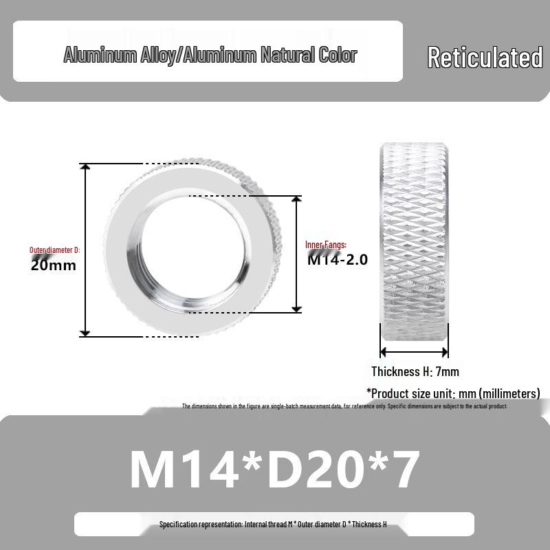 Aluminum Alloy Hand-Tightened Knurled Nut Adjustment Lock Gauge M3-M8