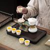 1 Set Keramik-Kung-Fu-Teeservice mit Lotusdesign, halbautomatisches Lazy-Teeservice mit Drehfunktion, Zeremoniezubehör, 6 Tassen mit Teetablett für das Leben