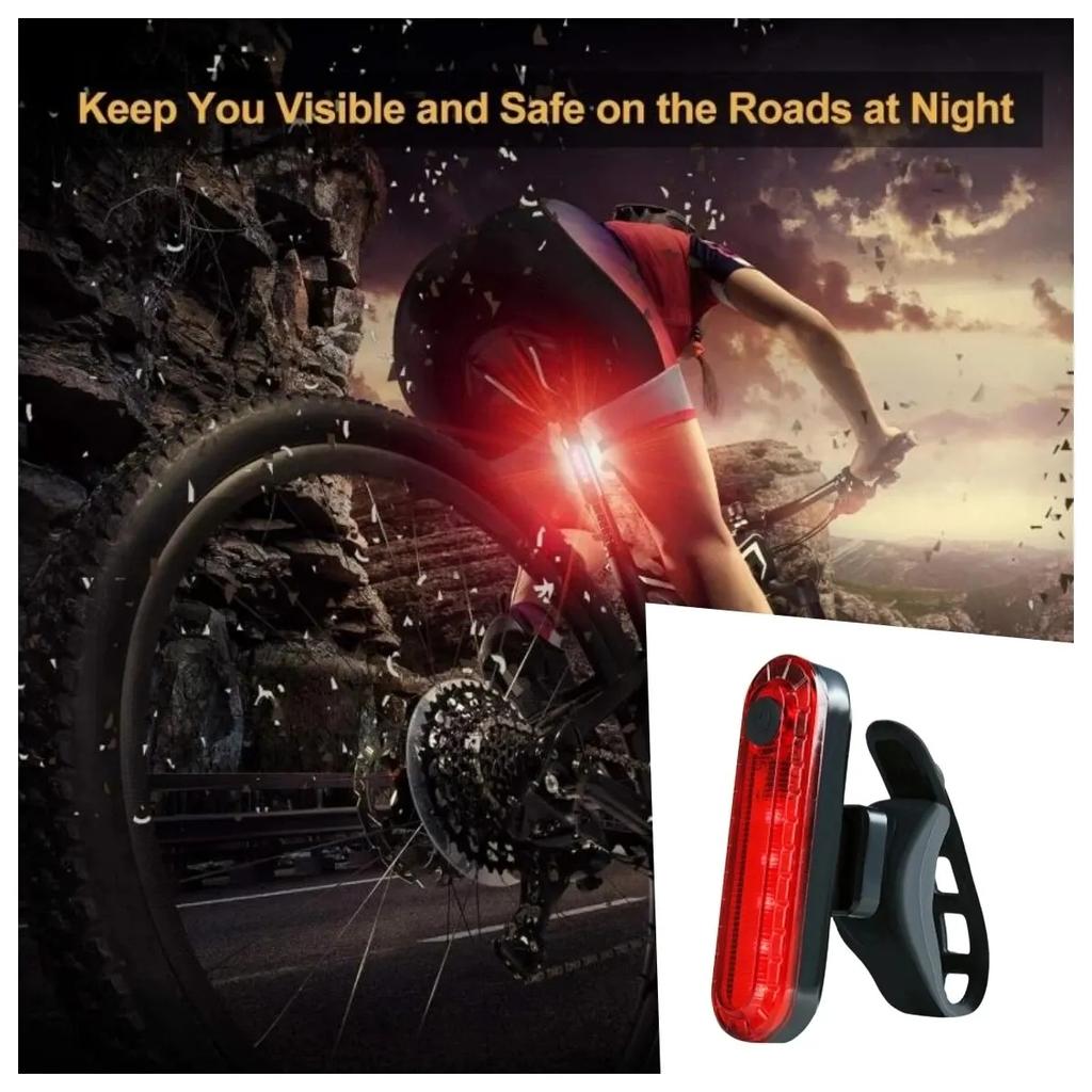 4 Light Mode Options for Road Mountain USB Rechargeable LED Bike Tail Light Bright Bicycle Rear Cycling Safety Flashlight