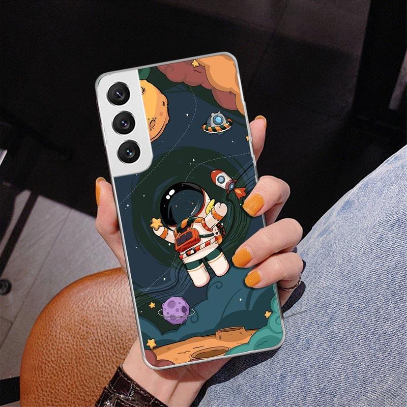 

Мультяшный Планета Астронавт Звезда Ракета Чехол для Телефона Samsung Galaxy S26 S25 Edge S23 S24 Ultra S22 Plus S21 S20 FE Уникальный Чехол S Samsung S24