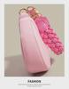 High-Quality Pink Woven Crescent Shoulder Bag - 2024 Summer Collection