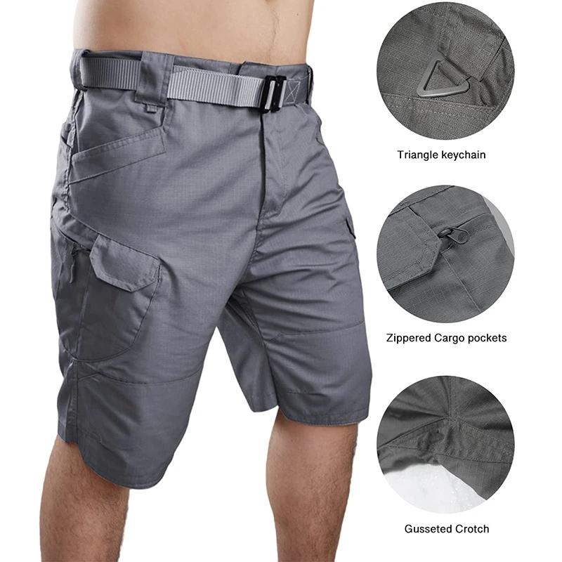 IX7 Mens Multi-pocket Shorts Summer Outdoor Hunting Fishing Cargo Shorts Tactical Waterproof Quick Dry Short Pants 5xl Military