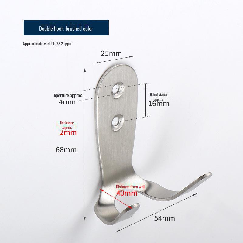 Black Stainless Steel Single Clothes Hook for Home and Hotel Use