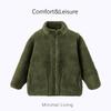 Kids Thickened Warm Solid Long Sleeve Stand Collar Winter Outerwear Coat