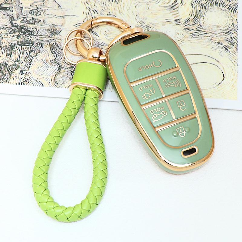 6 7 Buttons Tpu Car Key Cover Auto Shell Fob Case Keychain For Hyundai Santa Fe Tucson Nexo Nx4 Atos Solaris Prime