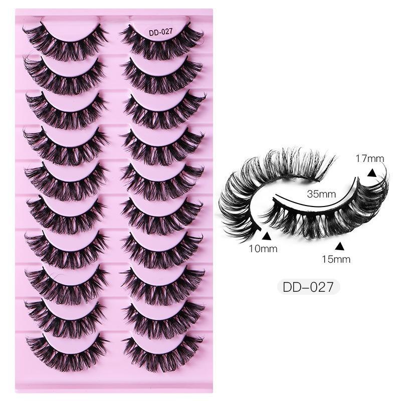 Natural and Slender Faux Eyelashes with Multiple Layers of Dense and Cross Shaped Faux Water Eyelashes