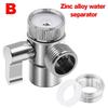 Faucet Adapter One In Two Out Zinc Alloy Diversion Valve Faucet External Three-Way Water Divider Washbasin Showerhead Accessorie