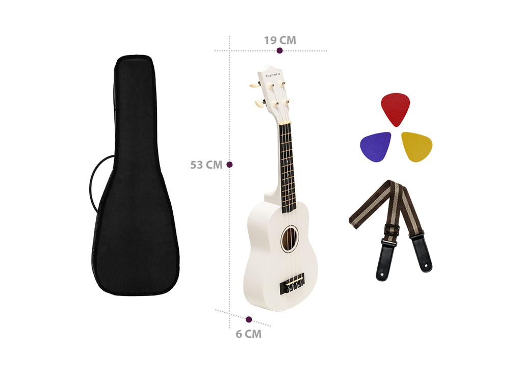 Ukulele set MusicMate U-04 WhiteHarmony White