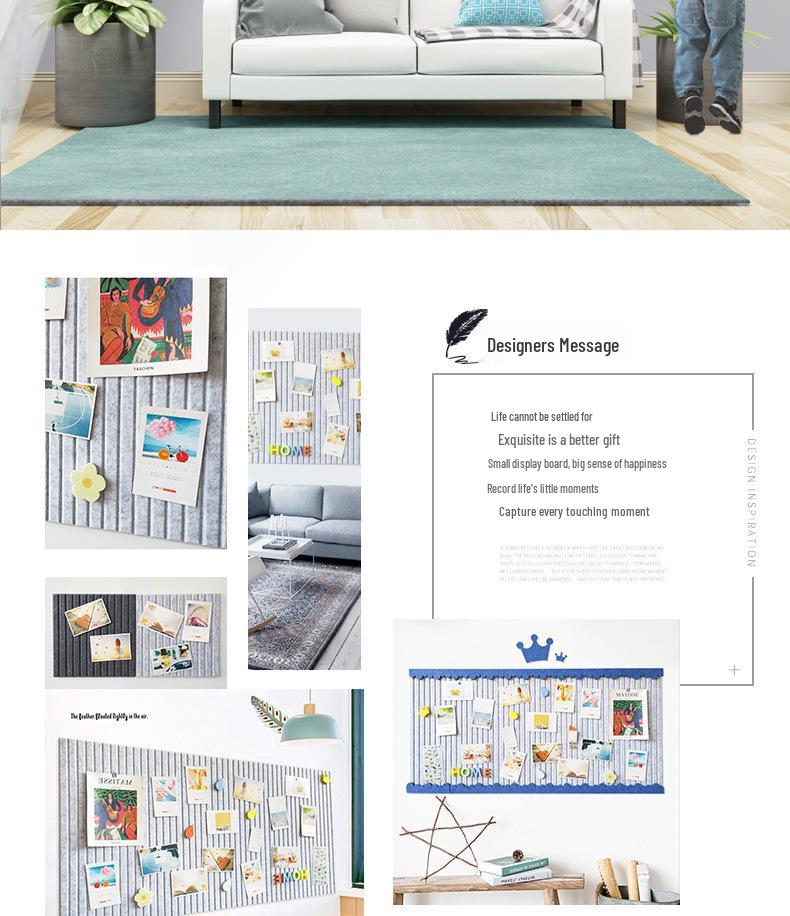Vertical Stripe Felt Board – No-Punch Photo Display for Living Room & KTV Decor