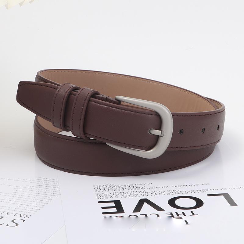 

Slim Belt Womens Black Minimalist Accessory Vintage Versatile Fashion 105cm кавовий