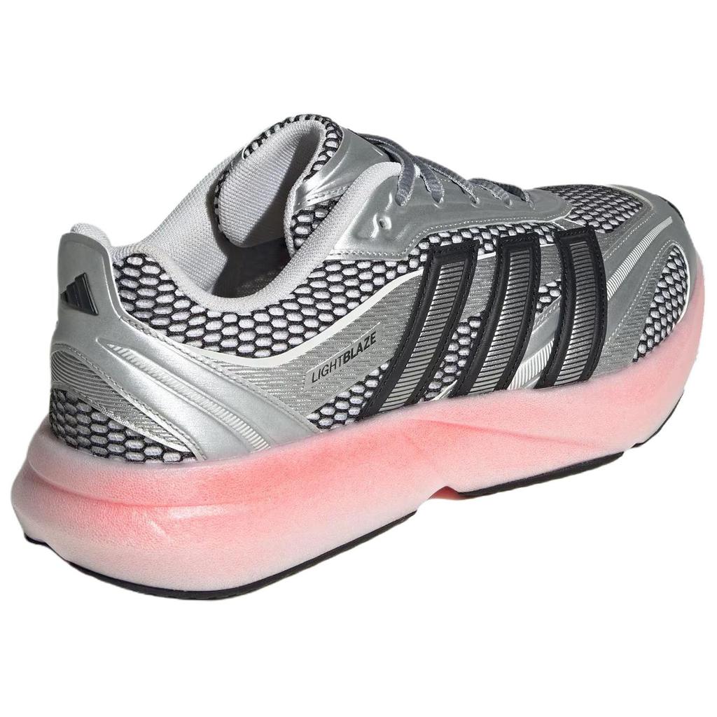 Adidas Lightblaze Glow Fashion Comfortable Mesh Slip-Resistant Durable Low-Top Casual Running Shoes Men Sneaker Silver Pink JR1797