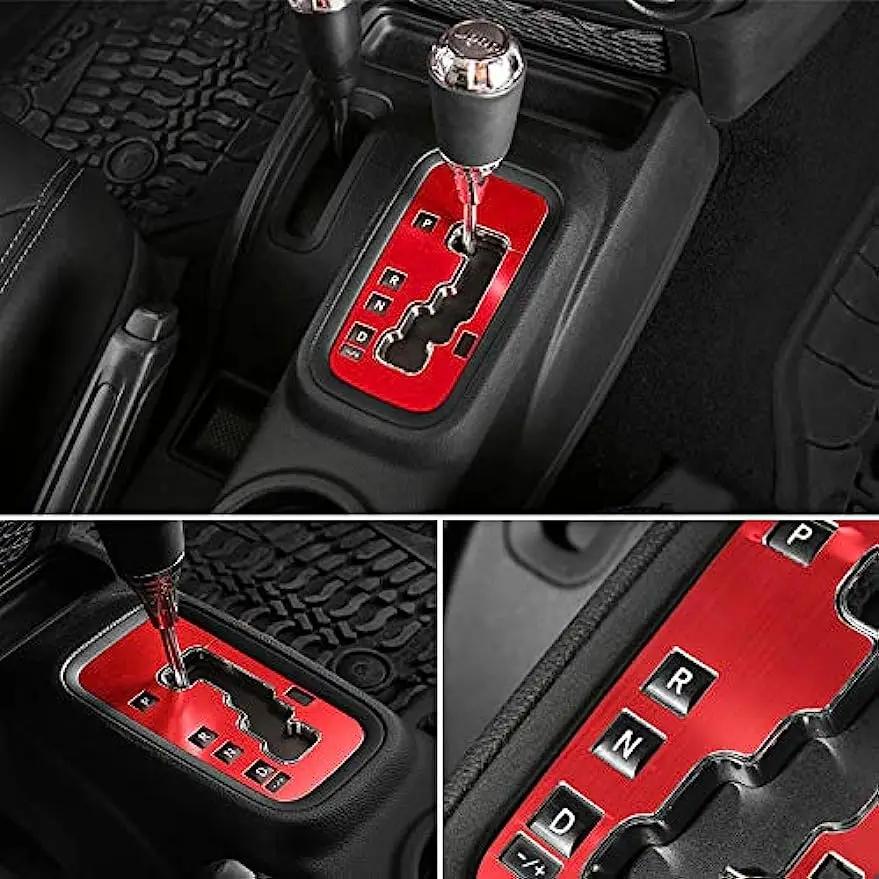 Trim Gear Frame Cover Gear Shift Box Cover for Jeep Wrangler 2012-2018 JK JKU Sport Gear Shift Panel Trim Interior Decoration