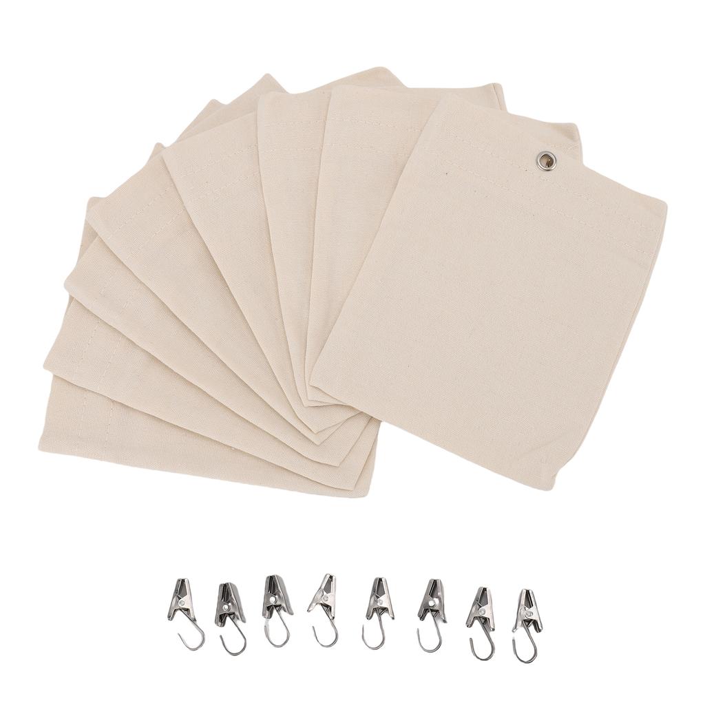 Curtain Weights Canvas Self Adhesive Closure Drapery Weighted Bags with Clamps for Tablecloth