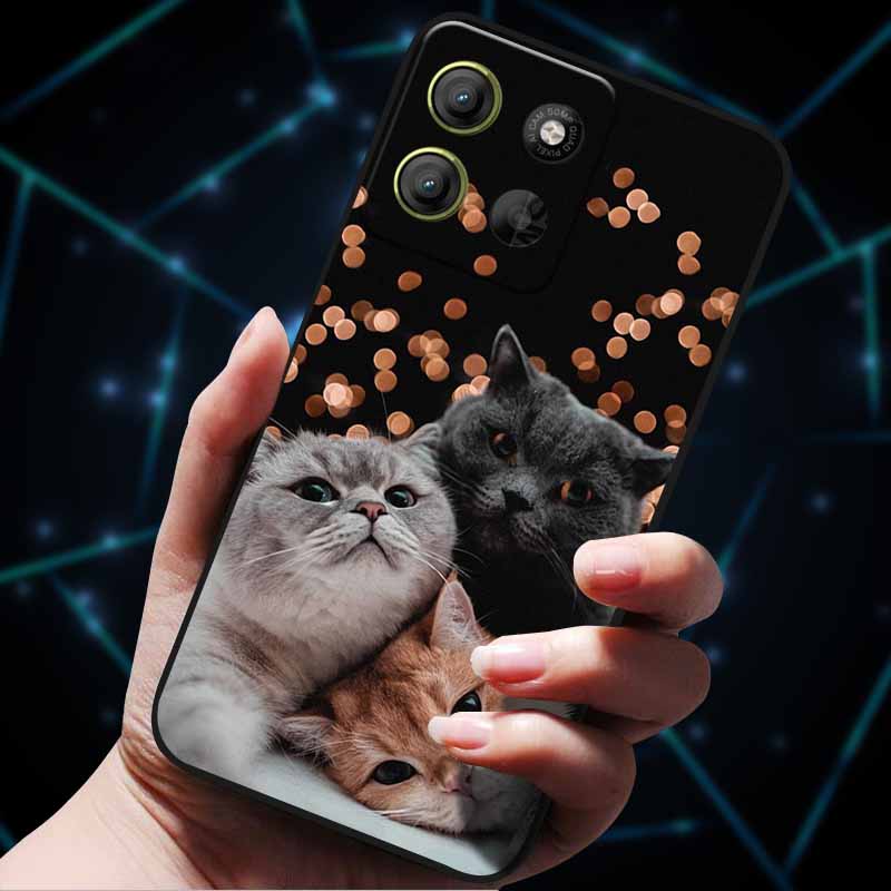 For Moto G15 4G Case Painted Cats Soft Silicone Lovely Back Case for Motorola Moto G15 Power G 15 Phone Cover MotoG15 etui Funda
