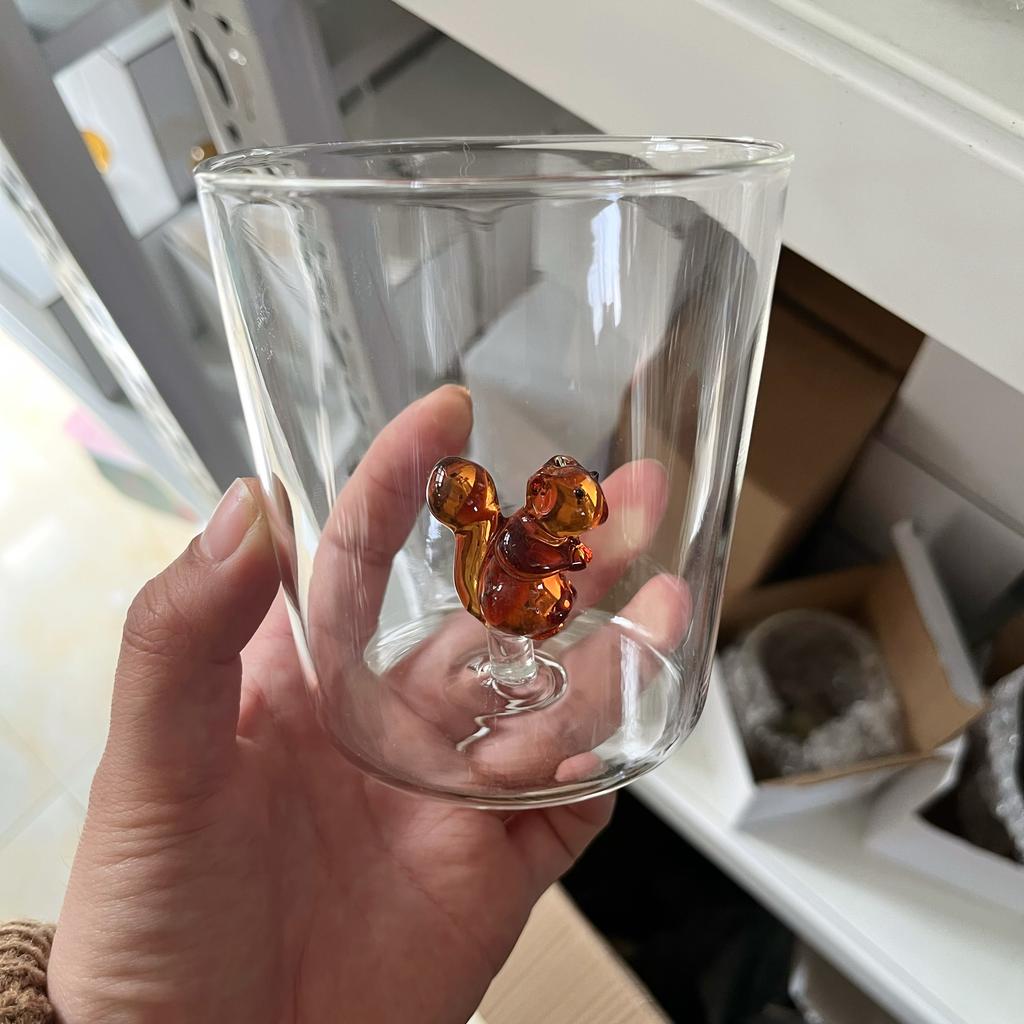 Christmas Tree Glass Wishing 3D Cartoon Animal Shape Cup Borosilicate Glass Single Layer Cup Living Room Guests Juice Cold Drink