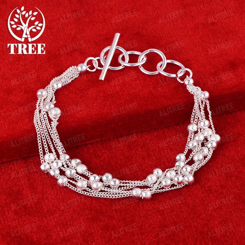 Original Fashion 925 Sterling Silver Multi-Frosted Bead Bracelet For Women Delicacy Versatile Birthday Party Jewelry Accessories