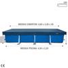 INTEX Rectangular Frame Pool Cover 28039 (for 450 X 220 Cm Pools) Rectangular, Debris Repellent, Water Stain Prevention, 4.5m Size