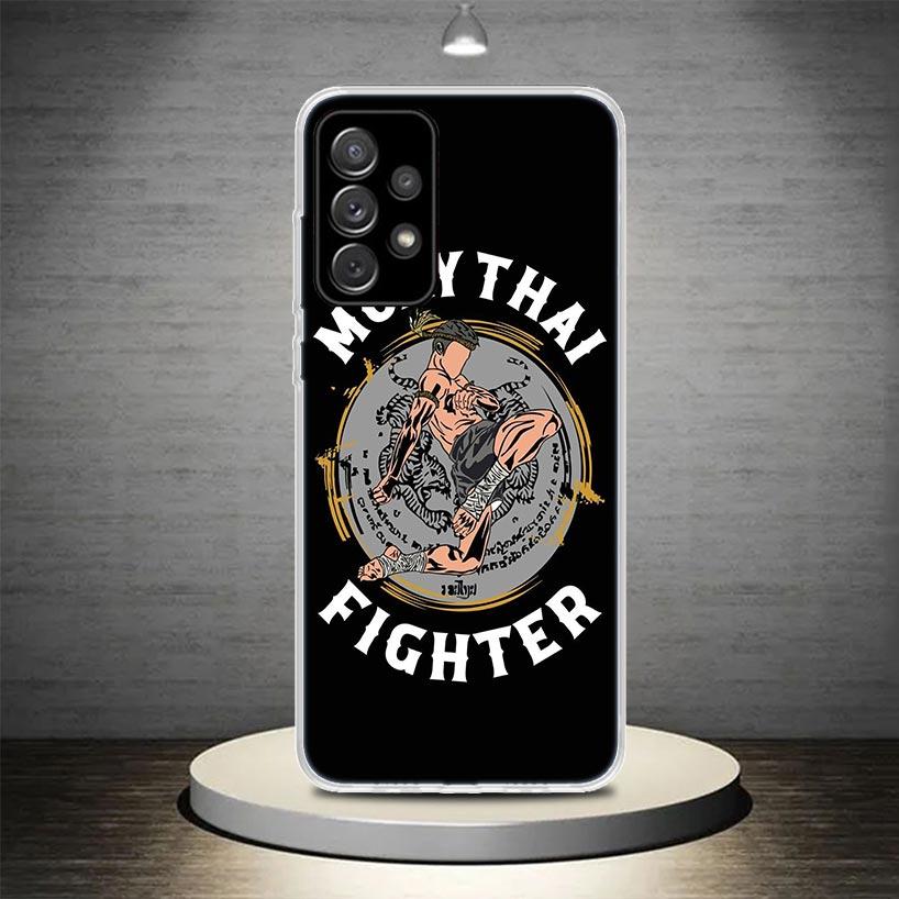 Muay Thai Fight Boxing Phone Case Cover For Samsung Galaxy A13 A14 A15 A16 A17 A53 A54 A55 A56 A33 A34 A35 A36 A23 A24 A25 A26 A