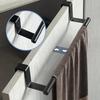 Stainless Steel Over Door Towel Bar Hanging Holder Cabinet White Black Towel Rag Rack Shelf Hanger Bathroom Kitchen Supplies