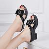 Fashion GKTINOO Genuine Leather Wedge Slippers Summer Fashion Platform Shoes Large Size 41 42 Soft Bottom Women Sandals