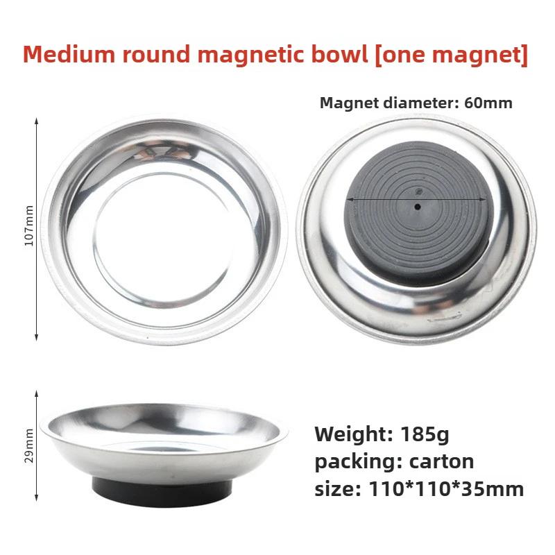 Round /Square Magnetic Bowl, Durable with Magnetic Stainless Steel Parts Tray for Easy Access and Prevention of Parts Loss