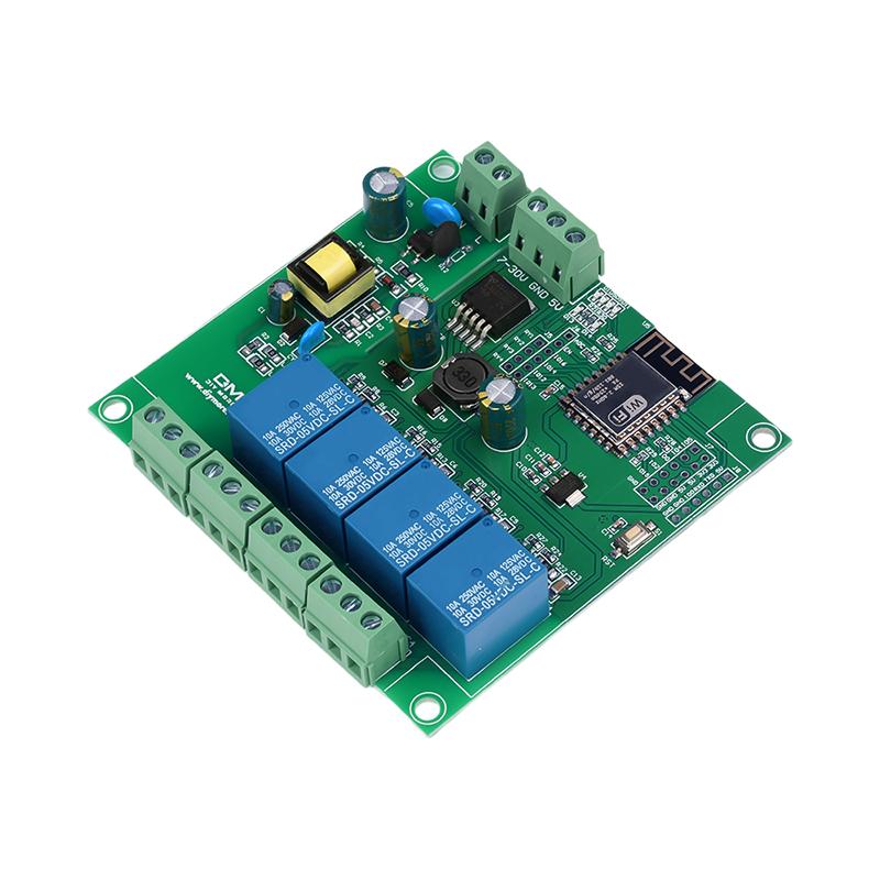

ESP8266 Wireless WIFI Relay Module 4 Channel ESP-12F Wifi Development Board AC/DC 5V/7-28V/5-80V Power Supply for Arduino хакі